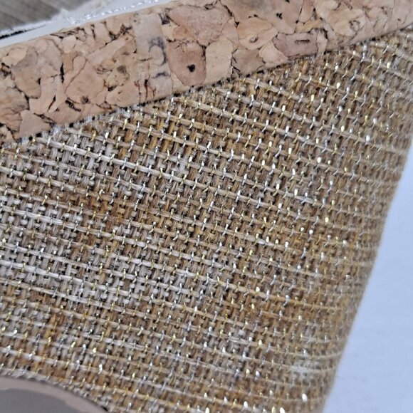 Dana Buchman Size 6M Billy Sandals White Woven Straps Cork Lined Insole NWOT - Picture 4 of 15